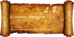 Lorencz Barbara névjegykártya